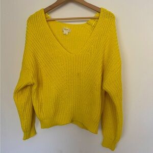 Maeve/Anthropologie - Yellow V-Kneck Sweater - Size Medium